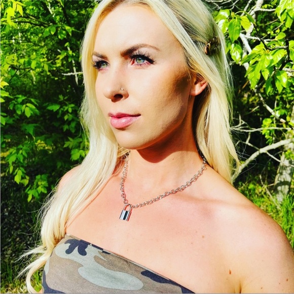 Stainless Steel Lock Necklace - Picture 2 of 9